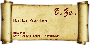Balta Zsombor névjegykártya